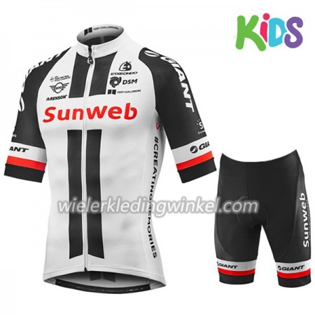 Set Wielershirt + Fietsbroek Kort 2018 Team Sunweb Kids N001